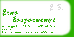 erno boszormenyi business card